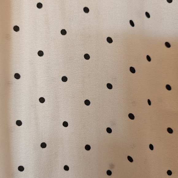 Free People Kennedy Ivory Black Polka Dot Button Down Blouse - Picture 5 of 8